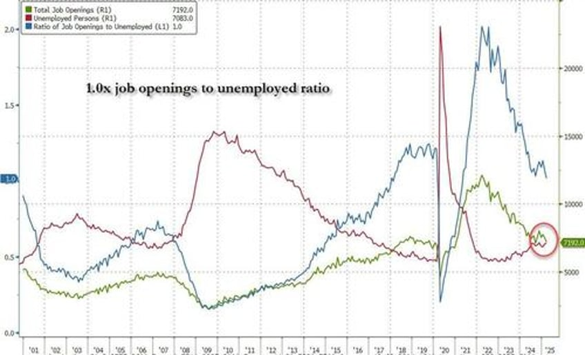 deep state jolted government job openings plummet to 5 year low as total hires quits jump