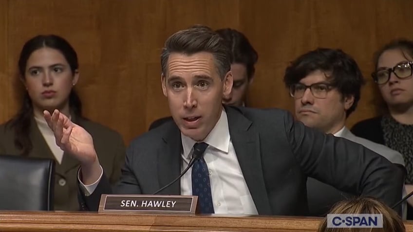 Missouri Republican Senator Josh Hawley speaks