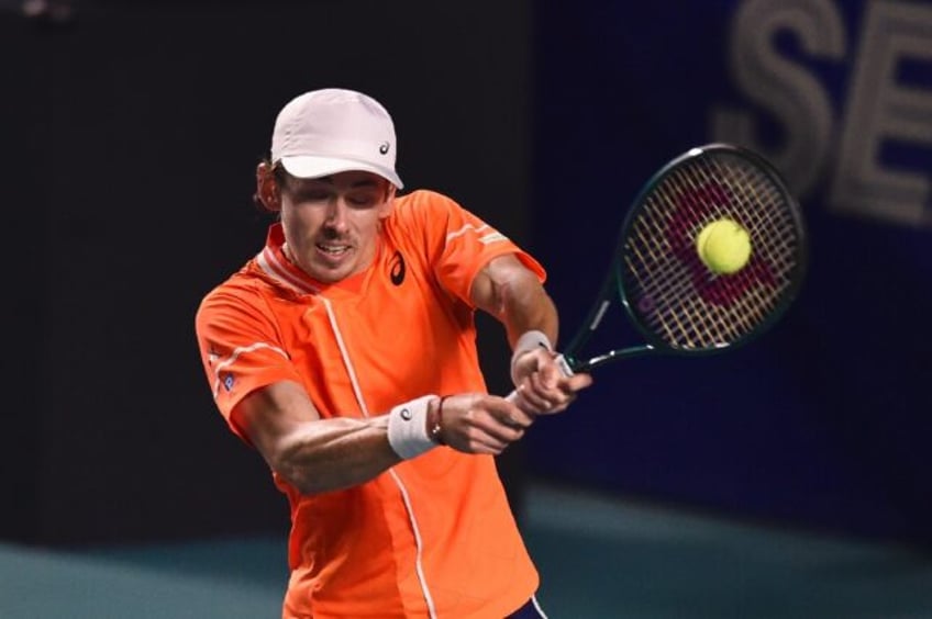 Australian Alex De Minaur hits on the way to a semi-final victory over Britain's Jack Drap