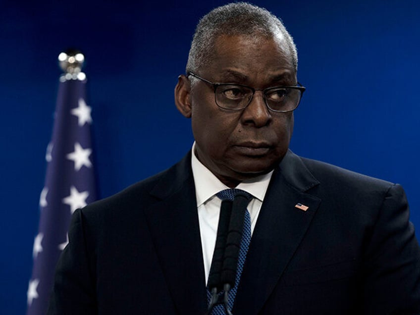 U.S. Secretary of Defense Lloyd Austin makes a joint statement with Israel Minister of Defense Yoav Gallant, after their meeting about Israel's military operation in Gaza, in Tel Aviv, Israel, Monday, Dec. 18, 2023. (AP photo/ Maya Alleruzzo)