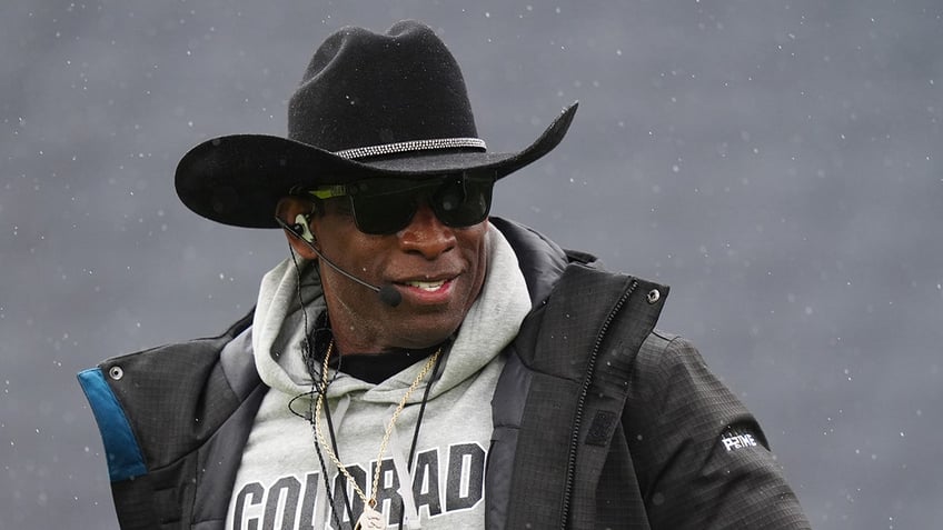 Deion Sanders at the spring game