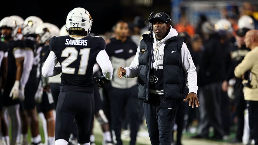 Deion Sanders talks to Shilo Sanders