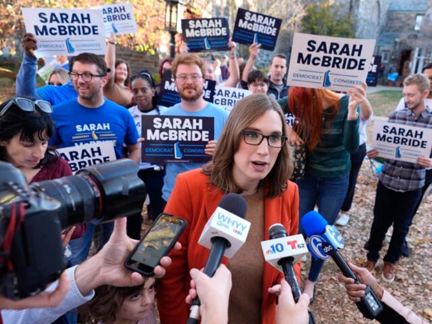 Sarah McBride, Democratic candidate for Delaware's at-large congressional district, s