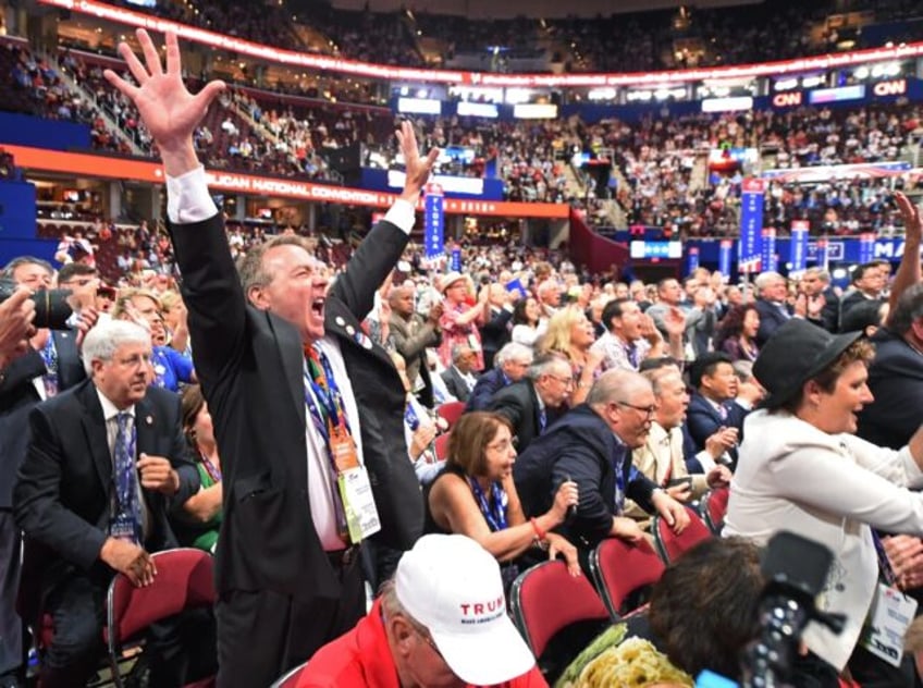 Party delegates, like those seen here during the Republican National Convention in 2016, p