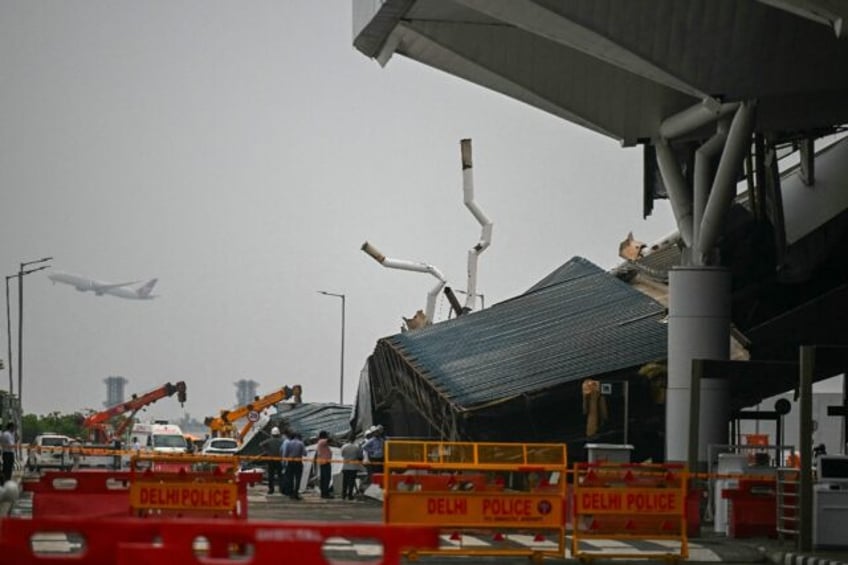 One person was killed when part of the roof at Terminal 1 of New Delhi's international air