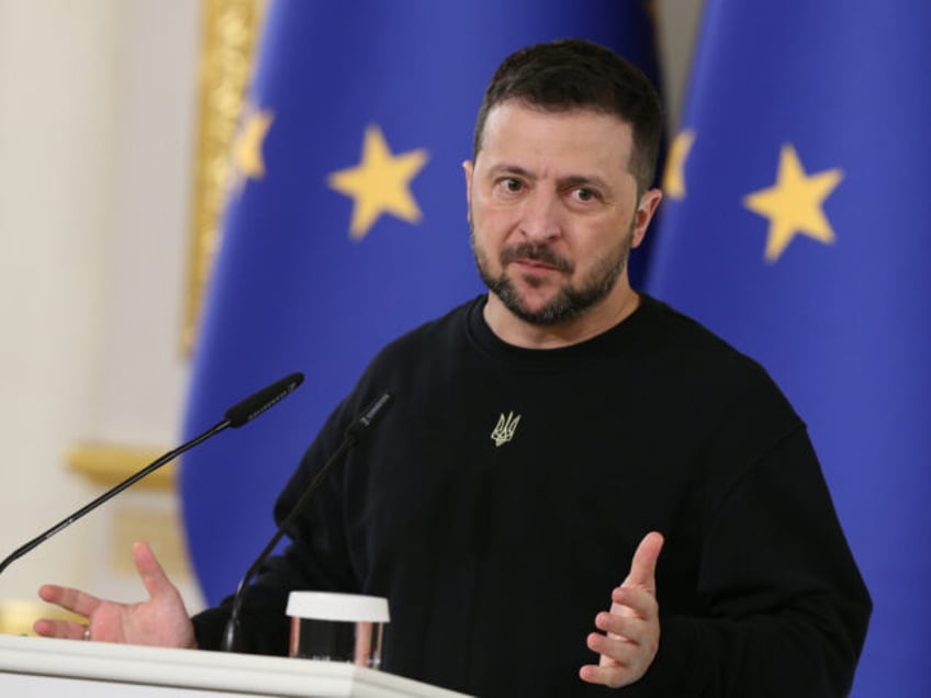 KYIV, UKRAINE - NOVEMBER 21: President of Ukraine Volodymyr Zelenskyy during the press con