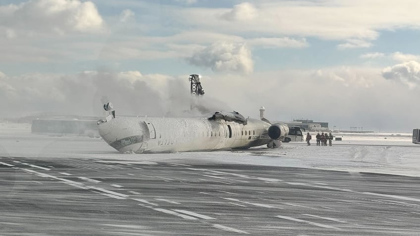 The site of a Delta Air Lines plane crash