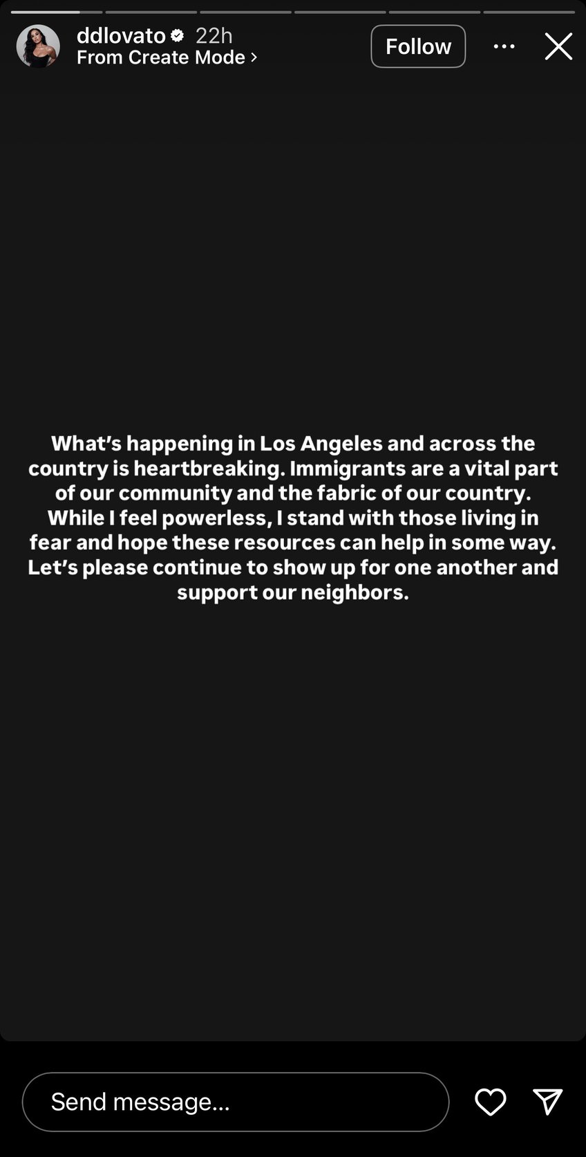 demi lovato promotes support the detained immigrant bond fund after violent anti ice riots in la