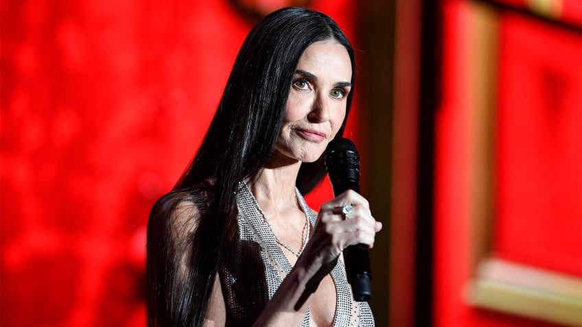 Demi Moore giving her speech