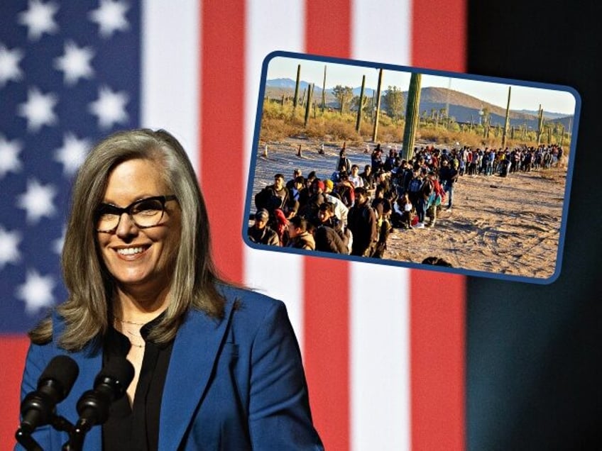 TEMPE, ARIZONA - SEPTEMBER 28: Arizona Gov. Katie Hobbs gives a brief speech prior to President Joe Biden’s remarks at the Tempe Center for the Arts on September 28, 2023 in Tempe, Arizona. Biden honored the legacy of Arizona Sen. John McCain. (Photo by Rebecca Noble/Getty Images)