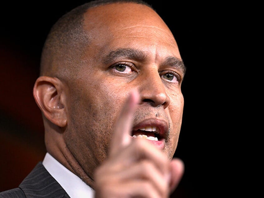 House Minority Leader Rep. Hakeem Jeffries, D-N.Y., speaks at his weekly press conference