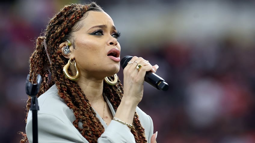 Andra Day performs the Black national anthem