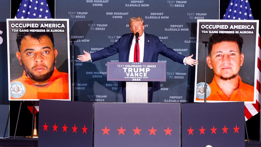 Trump at a rally in Aurora, Colorado