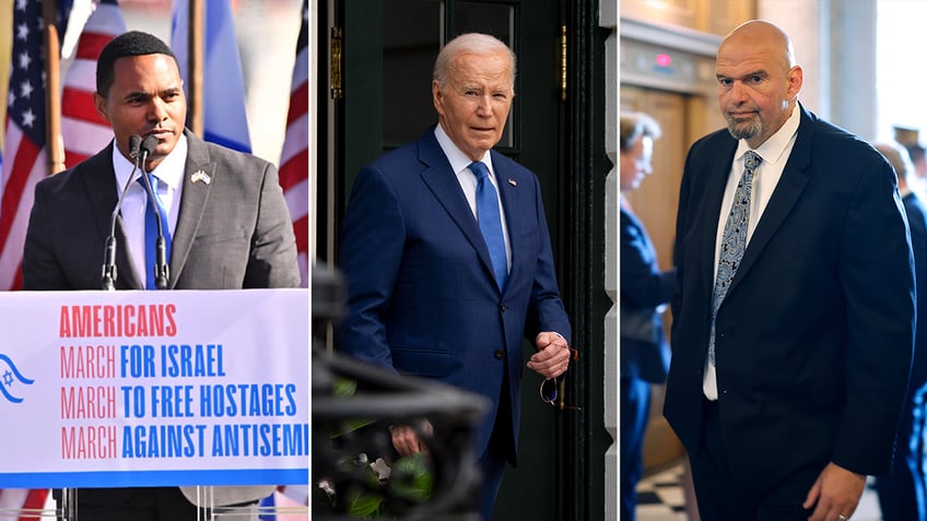 Ritchie Torres, Joe Biden and John Fetterman split image