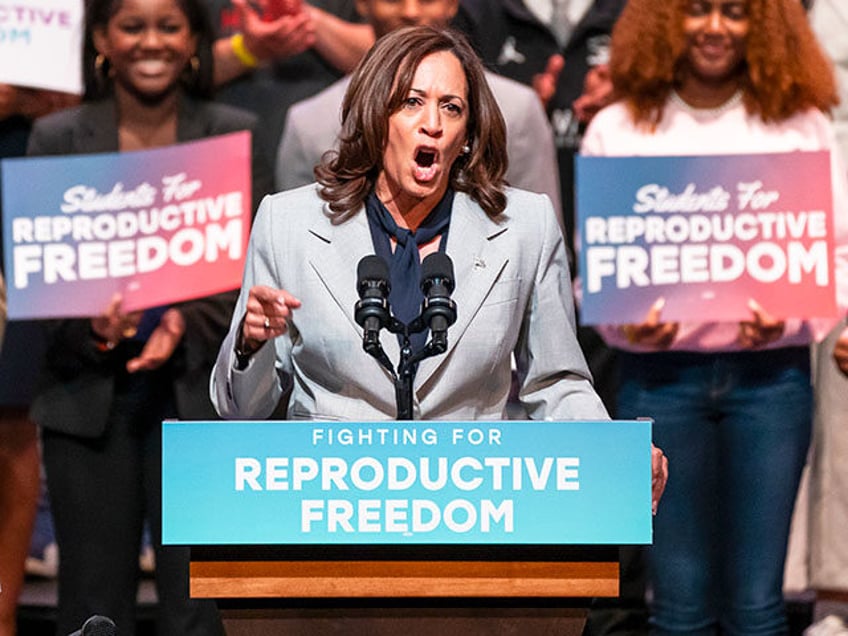 Vice President Kamala Harris speaks on reproductive freedom at Howard University on Tuesda