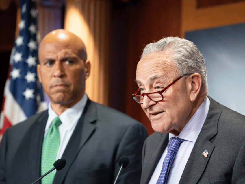 Senate Majority Leader Chuck Schumer (D-NY) and Senate Democrats hold a press conference a