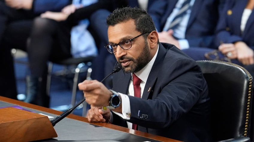 Kash Patel pictured during his confirmation hearing before the Senate Judiciary Committee