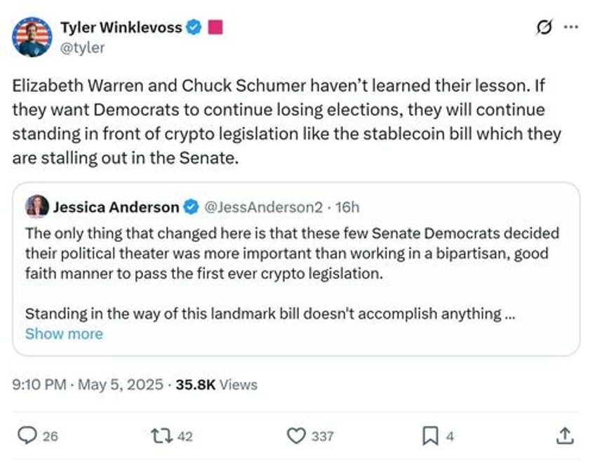democrats stall stablecoin crypto bills amid trump ties ethics concerns