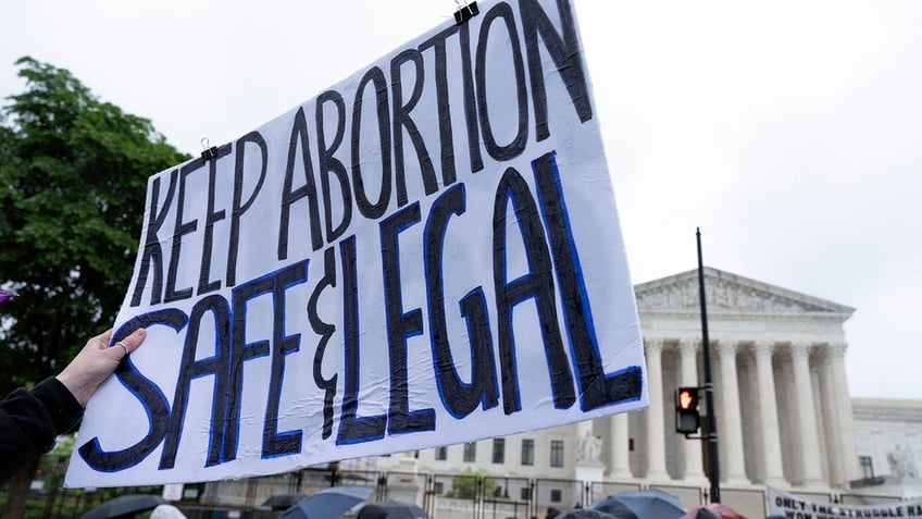 pro-abortion rights sight at rally outside US Supreme Court
