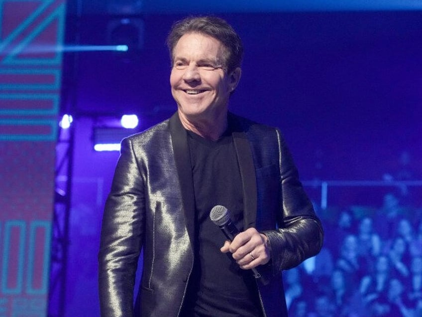 Dennis Quaid speaks at the 2022 CMT Music Awards at Nashville Municipal Auditorium on Apri