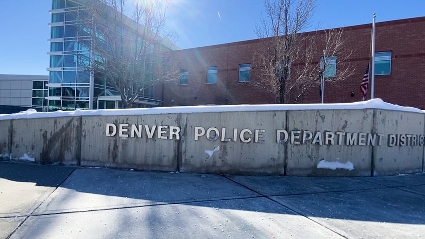 Denver Police Department sign seen in photo from earlier in 2022