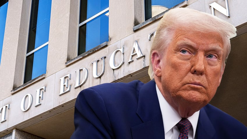 President Trump and the Department of Education building.