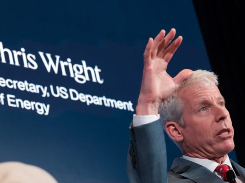 WASHINGTON, DC - APRIL 25: U.S. Energy Secretary Chris Wright speaks during the Semafor Wo