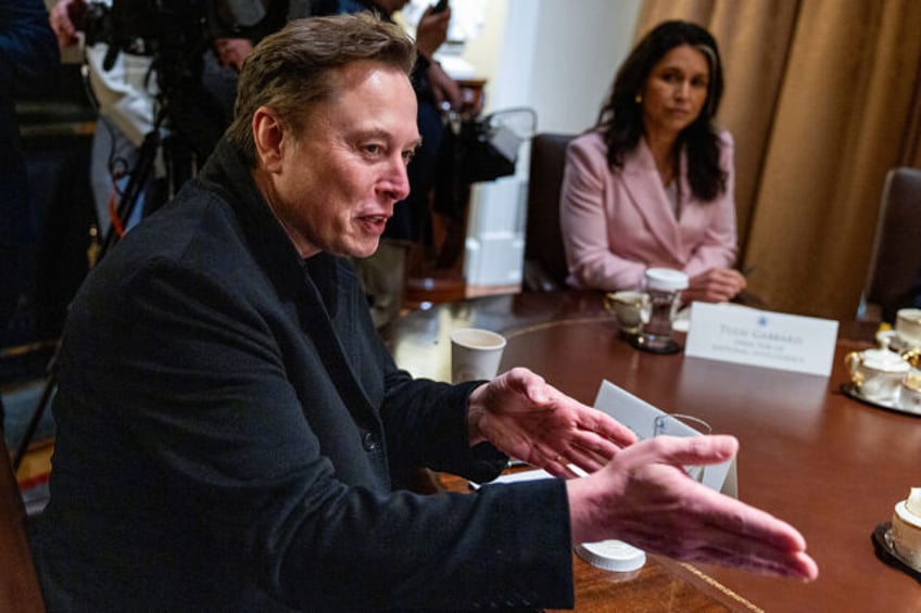 Elon Musk, chief executive officer of Tesla Inc., during a cabinet meeting at the White Ho
