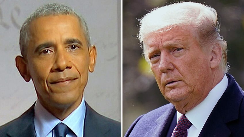 Former President Barack Obama, left, and President-elect Donald Trump.