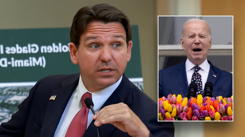 Florida Gov. Ron DeSantis (R) and President Joe Biden (L)