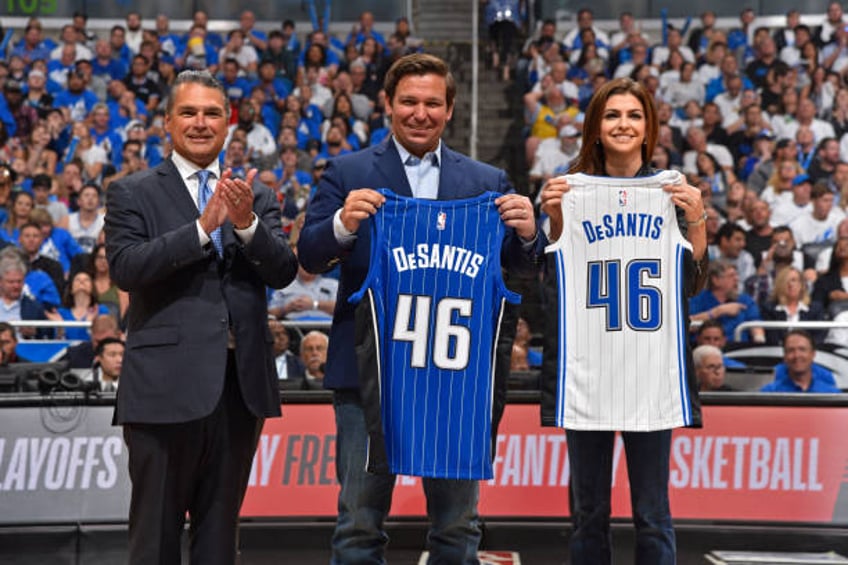 desantis blasts nba players for criticizing magic campaign donation the nba took a break from protesting our anthem