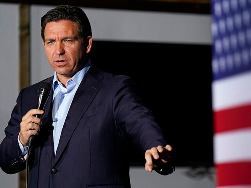 Republican presidential candidate Florida Gov. Ron DeSantis speaks during a meet and greet, Saturday, Oct. 14, 2023, in Creston, Iowa. (AP Photo/Charlie Neibergall, File)