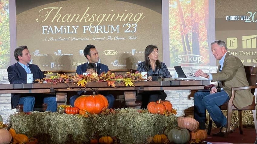 desantis haley ramaswamy sitting side by side get personal during family discussion in iowa