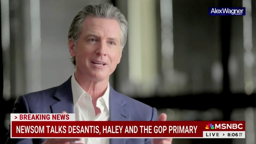 Gov. Gavin Newsom on MSNBC screenshot