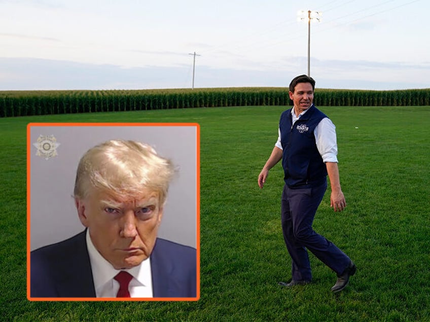 desantis pressed on appearing at field of dreams as trump arrested