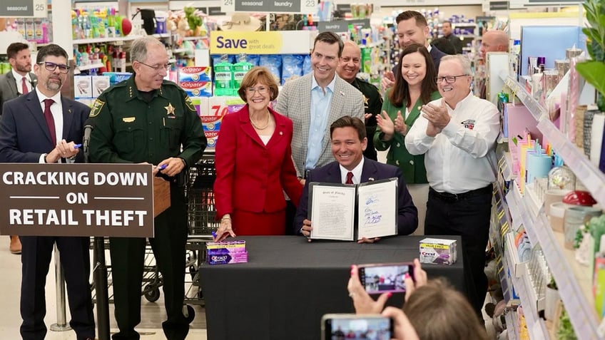 DeSantis displays new bill he signed to crackdown on retail theft