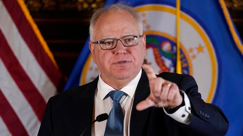 Minnesota Gov. Tim Walz speaks to the media