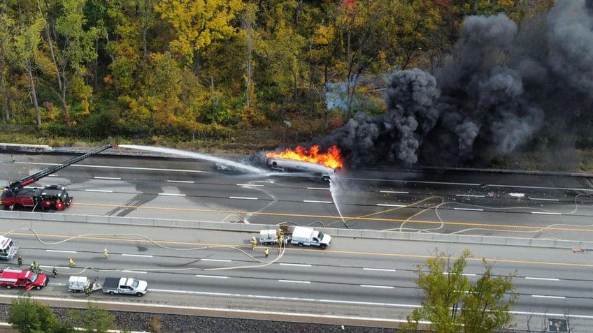 devastating tanker fire shuts down major pennsylvania highway video