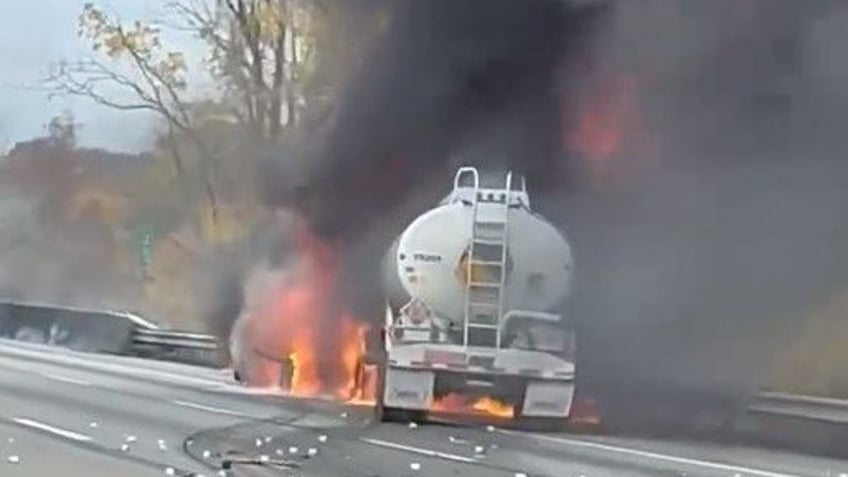 devastating tanker fire shuts down major pennsylvania highway video