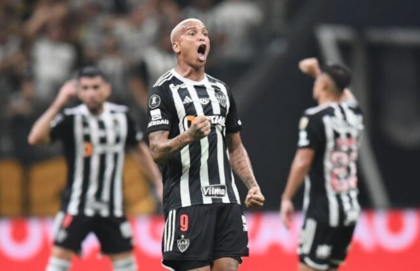 Atletico Mineiro striker Deyverson celebrates after scoring during the Copa Libertadores s