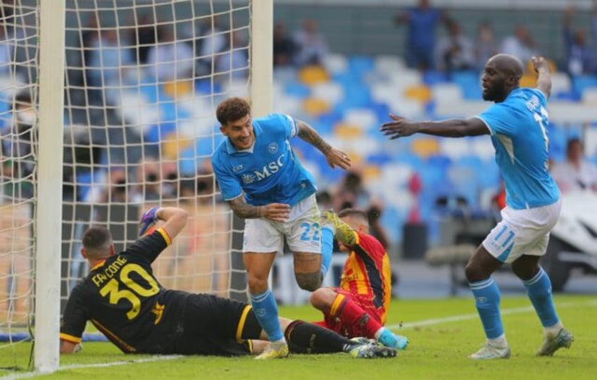 Giovanni Di Lorenzo celebrates after scoring his third goal of the season