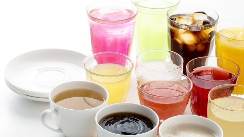 Caffeinated drinks like soda, iced tea, coffee and juice