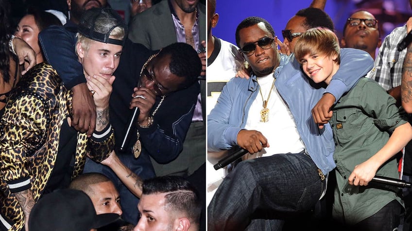 a split of diddy and justin bieber together