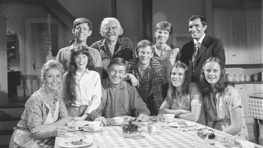 Tom Bower and the cast of The Waltons