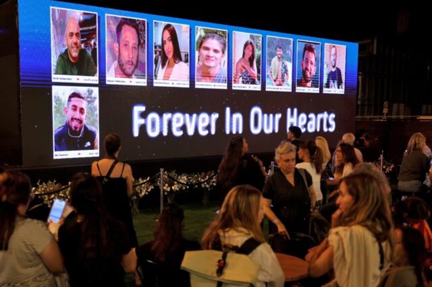 Survivors, friends and relatives attended a memorial for the first anniversary of Hamas's