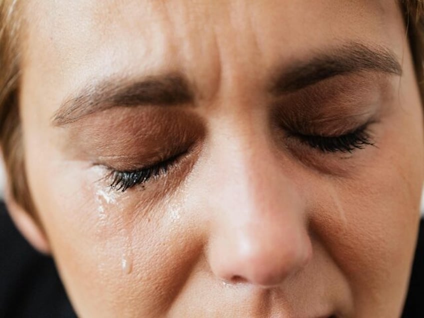 young woman crying