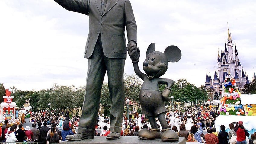 Disney statue outside theme park