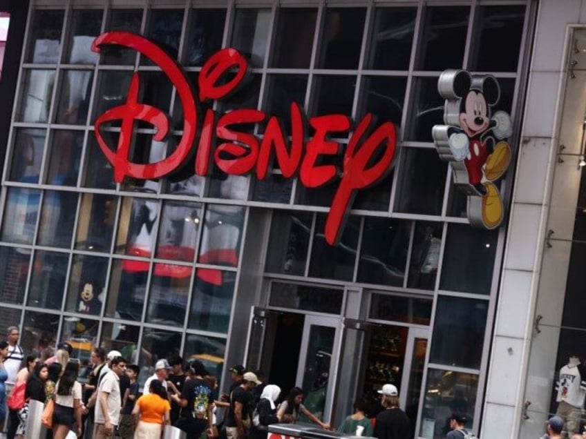 Disney logo is seen in New York City, United States on July 13, 2024. (Photo by Jakub Porz