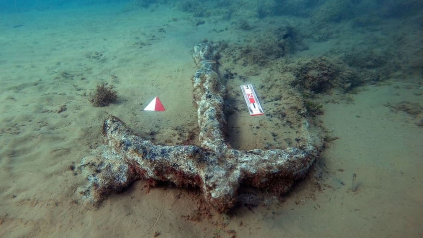 Anchor at bottom of sea floor