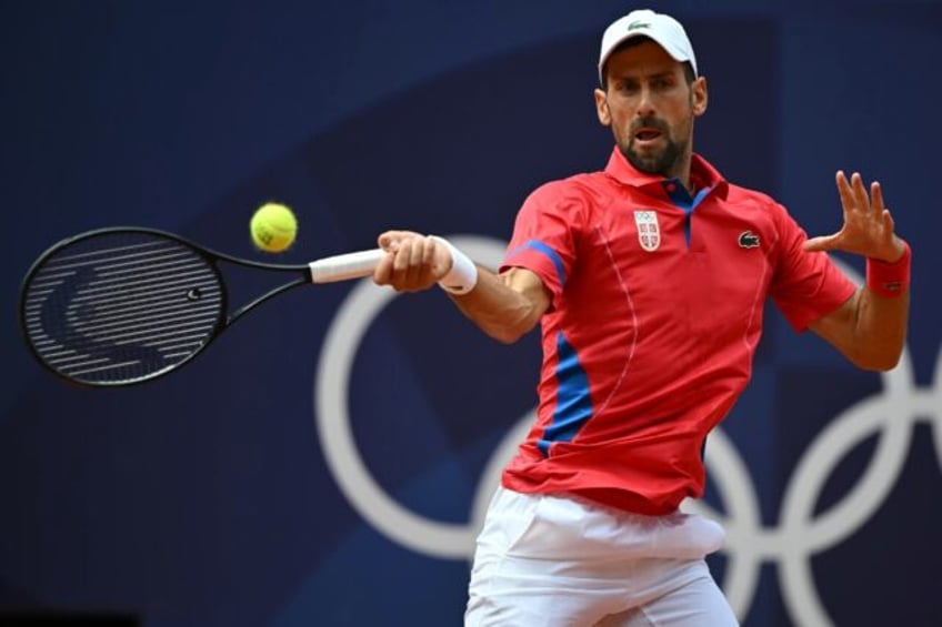 Novak Djokovic in action during the Paris 2024 Olympic Games